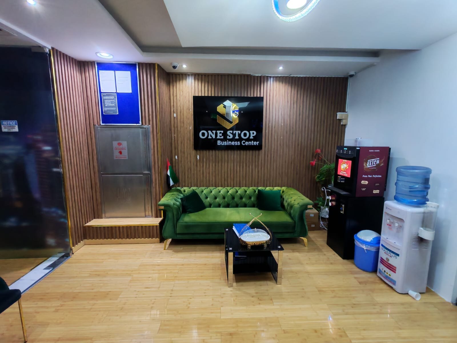 One Stop Business Center reception lounge in Dubai